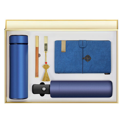 Conjunto de Presente Corporativo Personalizado de Luxo: Copo a Vácuo, Caderno e Caneta - Kits Executivos Promocionais para Empresas