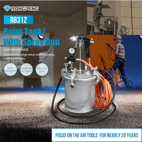 RONGPENG R8312 Industrielle Farbspritzpistole Großhandel 2,5 Gallonen (10 Liter) Druckbehälter Farbbehälter mit Luftschlauch Hersteller for sale at factory direct price