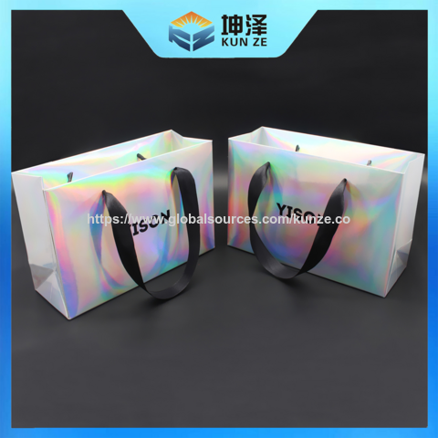 Bolsas para empaque de zapatos, bolsa holográfica, bolsa personalizada, bolsa de papel, empaque para ropa, joyería y cosméticos