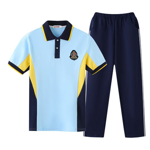 OEM ODM Camisa Polo de Uniforme Escolar com Calças Compridas Unissex, Roupa de Estudante Atacado, Uniforme Escolar para Meninas do Ensino Fundamental