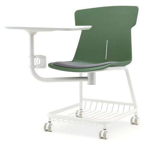 Fixed Pp Plastic Chair With Fabric Seat Cover & Writing Tablet ...