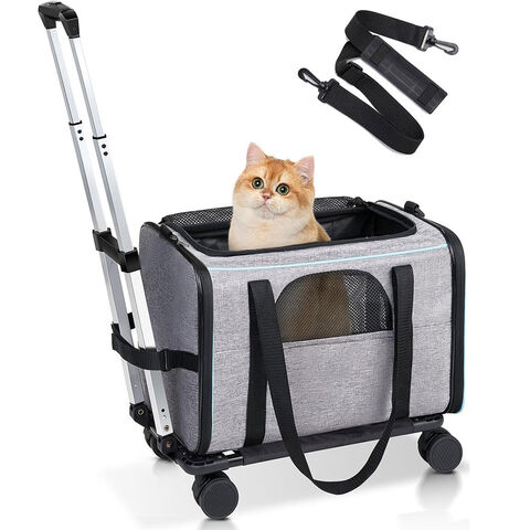Trolley de Transport Ventilé pour Animaux de Compagnie : Valise Extensible pour Chat avec Poignée Télescopique et Roues Tout-Terrain for sale at factory direct price