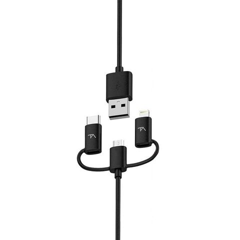 Cable de Carga Múltiple 3 en 1 con Adaptadores Lightning, USB-C, Micro USB | Cable de Datos de Carga Rápida Trenzado de Nylon 5V/3A for sale at factory direct price