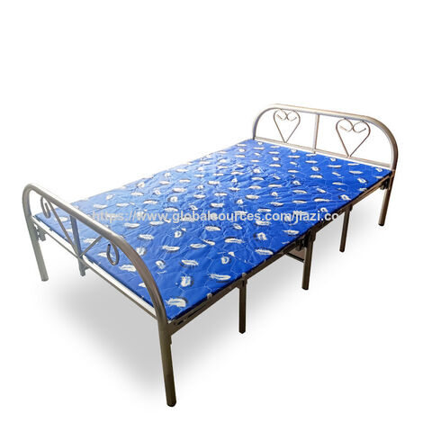 Cama plegable de acero inoxidable, estructura reforzada, ideal para emergencias civiles, descanso en la oficina, portátil y fácil de guardar. for sale at factory direct price