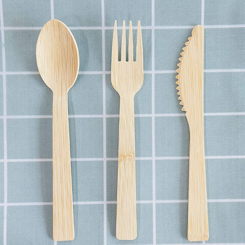Manufacturer Wholesale Bamboo Cutlery Spoon Fork Knife Set Disposable ...