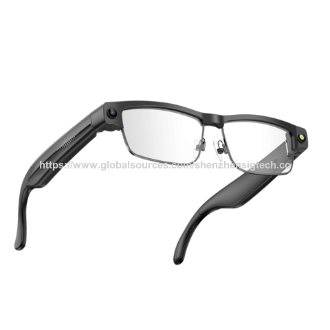 Gafas inteligentes de fábrica con cámara HD de 8MP, antivibración, grabación de audio y video, traducción con IA, llamadas BT y funciones inteligentes.