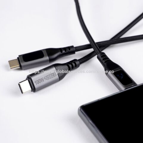 X-ONE Ultra Pro Cable PD 100W USB-C To USB-C Digital LED Cable Fast Charging Date Cable For iPhone Series