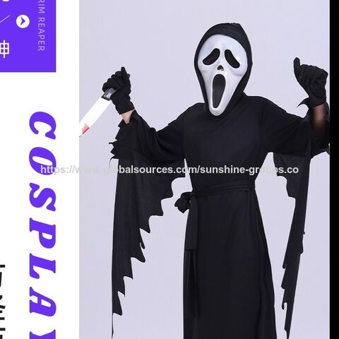 زي تنكري جديد للهالوين بتصميم Grim Reaper، مهرجان الأشباح، رعب، منجل مضيء، فستان تنكري لشخصية Grim Reaper for sale at factory direct price