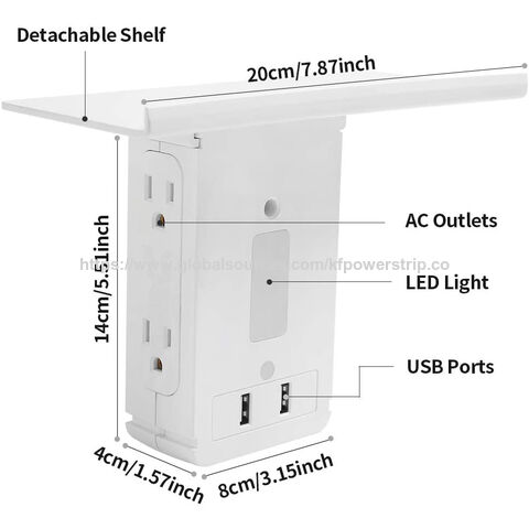 Steckdosenleiste mit 4 Ausgängen, USB-Wandsteckdose mit Nachtlicht for sale at factory direct price