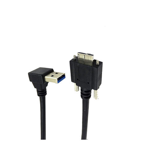 Cable USB 3.0 A Macho a Micro B con Conector RA y Tornillo de Bloqueo, Transferencia de Datos de Alta Velocidad 5Gbps, para Cámara/Laptop for sale at factory direct price