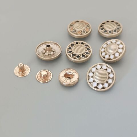Openwork Metal Snap Buttons - Four-prong Hollow Press Studs For ...