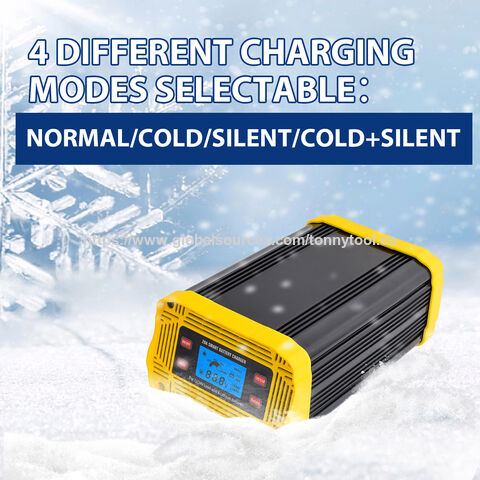 Chargeur de Batterie Intelligent Auto 12V 24V 10A 20A avec Protection Contre Surcharge/Court-Circuit pour Batteries Plomb-Acide et Lithium Automobiles et Motos