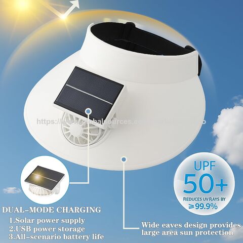Sonnenvisier-Hut mit Ventilator, wiederaufladbarer Hut mit eingebautem Ventilator für Damen und Kinder mit 3 Windgeschwindigkeiten for sale at factory direct price