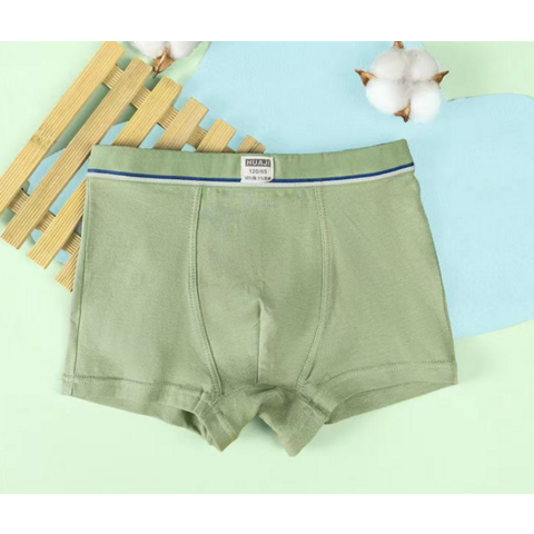 Ropa Interior para Niños de Algodón Clase A - Calzoncillos Bóxer de Color Sólido para Niños Grandes, Pantalones Suaves y Transpirables de Tiro Medio for sale at factory direct price
