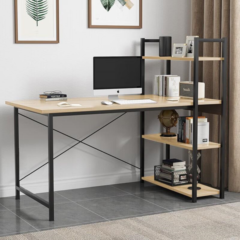Mesa de Ordenador para Estudio y Escritorio para Oficina en Casa, Escritorio PC de Estilo Industrial Simple con Marco de Metal Negro para Niños for sale at factory direct price