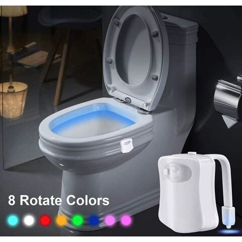 Luzes com Sensor de Movimento a Bateria, 8 Cores, Sensor de Movimento para Vaso Sanitário, Luz Noturna LED à Prova d'Água, Decoração para Casa for sale at factory direct price