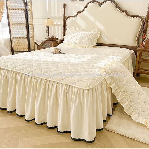 Saia de Cama Atacado 3 PCS Conjunto de Saia de Cama Poliéster Quente Macio Saias de Cama Branco Novo Conjunto de Cama de Luxo Moderno for sale at factory direct price