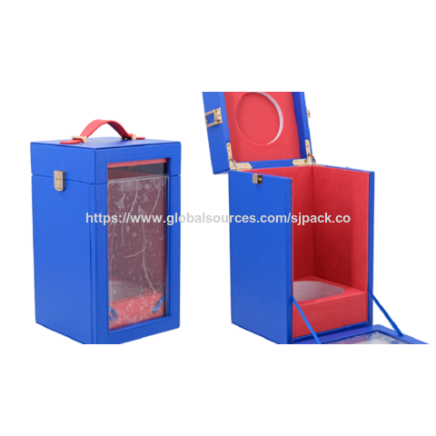 Elegante Weinkassette mit Fenster 2025 - Individuelle Leder-Geschenkbox für 1-3 Flaschen mit Logo for sale at factory direct price