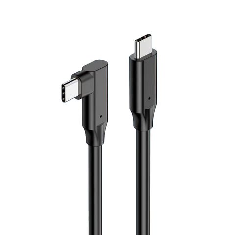 Câble USB-C 3.2 Gen2 Double 20Gbps Haute Vitesse Optimisé pour le Gaming VR avec Ports Droit/RA, Gaine TPE
