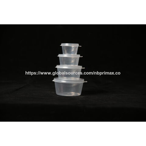 PP Saucenbecher mit Klappdeckel, Einweg-Lebensmittelbehälter, auslaufsicher, zum Mitnehmen, recycelbare Lunchbox, 6 oz, 7 oz, 1 oz, 2 oz, 4 oz - Großhandel