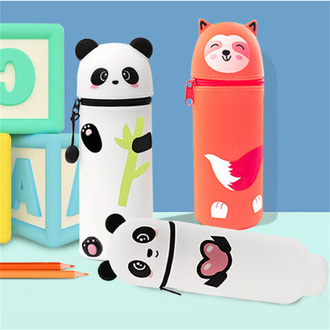Estuche de Lápices de Silicona Retráctil Plegable con Diseño de Dibujos Animados, Organizador de Papelería Creativo y Sencillo para Estudiantes al por mayor