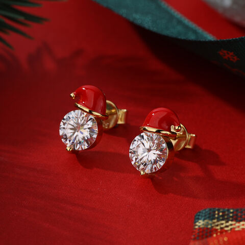 Boucles d'oreilles de mode pour femmes mignonnes en argent 925 plaqué or 18 carats avec diamants moissanite, meilleures ventes for sale at factory direct price