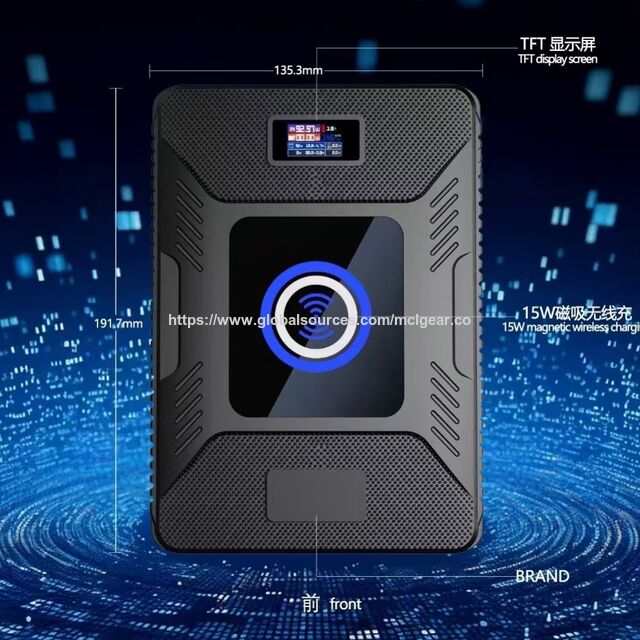باور بانك شمسي حصري للاستخدام الخارجي 42000 مللي أمبير في الساعة PD140W مع شحن لاسلكي Qi، تعديل يدوي للجهد المستمر، شاشة ملونة TFT OEM