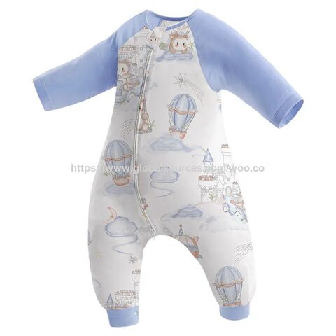 Saco de dormir para bebé con estampado de dibujos animados de animales para primavera y otoño, 1.0 Tog, manta de dormir para bebés, productos para bebés de gasa de algodón de bambú