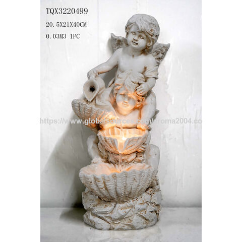 Fontaine solaire avec statue d'ange en résine pour la décoration de jardin, directement du fabricant for sale at factory direct price