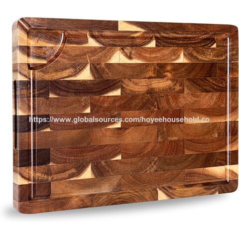 Planche à Découper en Bois d'Acacia, Grande Planche à Découper en Bois pour Cuisine Professionnelle