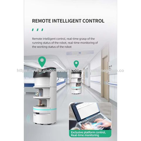 Robot de Entrega Hospitalaria para Enfermeras, Robots de Servicio con Evitación Automática de Obstáculos, Robot de Entrega de Alimentos Multicapa para Hospitales for sale at factory direct price