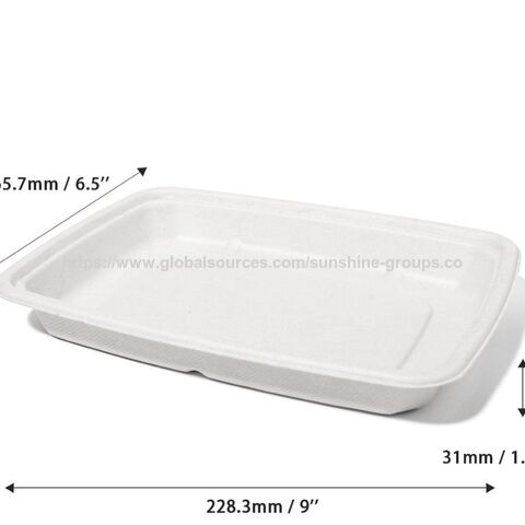 Einweg-Takeaway-Box, biologisch abbaubares Bagasse-Zellstoffgeschirr, Lunchbox mit Fächern, verpackte Lunchbox for sale at factory direct price