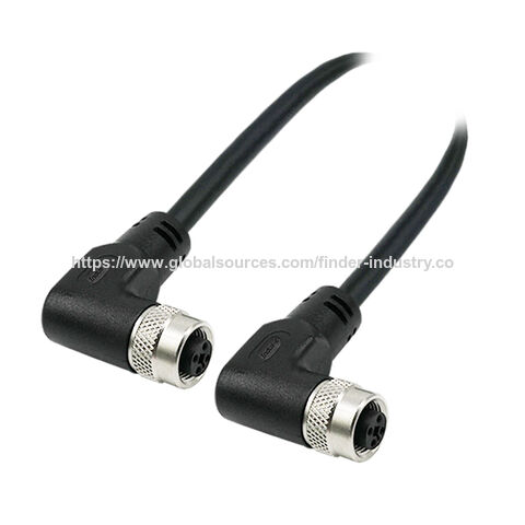 Medizintechnik M12 T-Code Buchse auf Buchse rechtwinklig umspritztes Kabel Hochfrequenzsteckverbinder 4-polig for sale at factory direct price