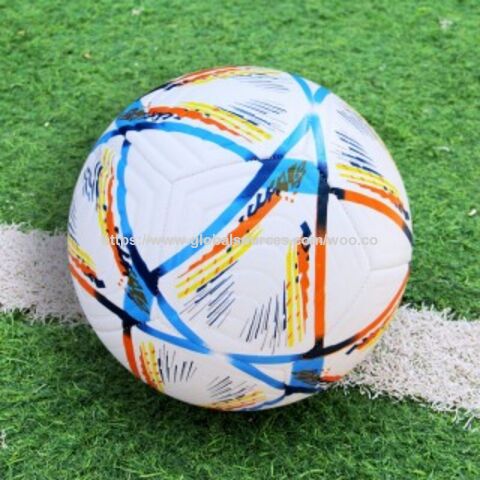 Fabricantes de balones de la Copa Mundial para la Copa Mundial de Fútbol de tres anillos, tamaño 5, PU, entrenamiento de competición, fútbol de PVC a prueba de explosiones for sale at factory direct price