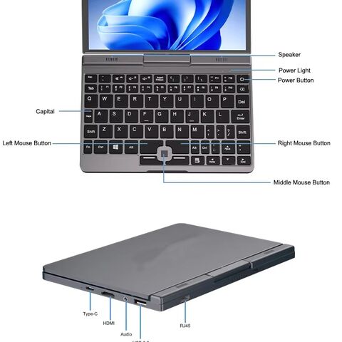 Oem N100 8 Inch Mini Laptop Touch Screen 8 Inches Pocket Pc Laptop ...