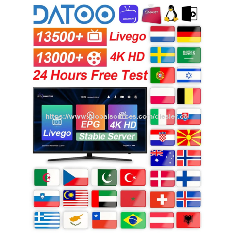 Livego DATOO IPTV Server Worldtv IPTV PRO ILivego Server 1 year M3u Subscription for Ex-Yu Poland Sweden Norway Finland Denmark