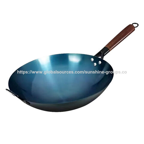 Panela de ferro tradicional à moda antiga para uso doméstico, fundo redondo, antiaderente, para fritar, sem revestimento for sale at factory direct price