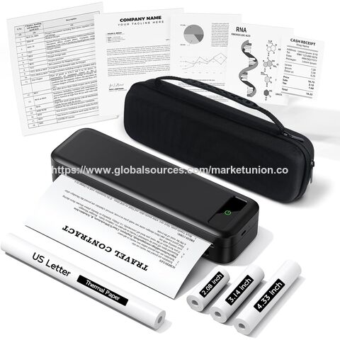 Impresoras Portátiles Inalámbricas para Viajes, Impresora Térmica Bluetooth Sin Tinta, Soporte para Tamaño Carta US de 8.5" X 11" y A4