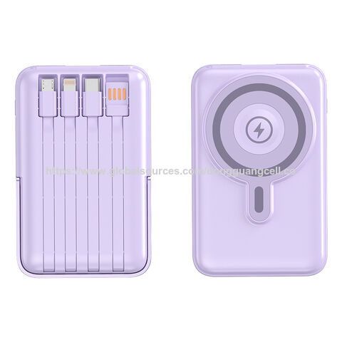 Wholesale price OEM 10000mAh Power bank Built-in Cable MAGSAFE with stand for travel for sale at factory direct price