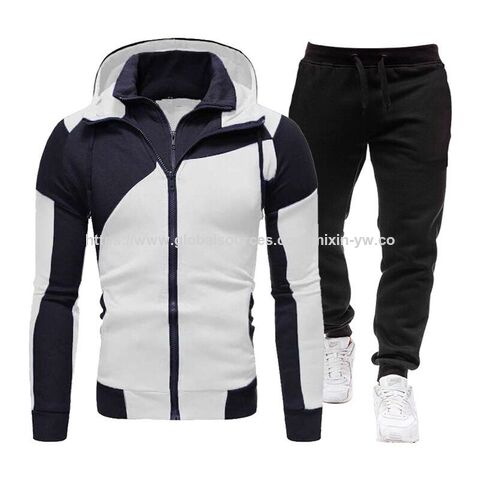 Herren-Pullover mit Doppelreißverschluss, gespleißter Passform und Kapuzendesign, lässiges Sportbekleidungsset mit individuellem Logo for sale at factory direct price