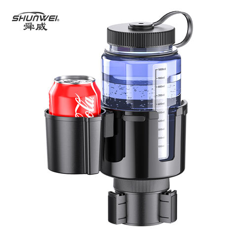Grosir Adjustable 2-in-1 Car Cup Holder dengan Basis Offset yang Dapat Diperluas untuk Mug Bertangkai, Botol, Telepon, dan Organizer Kunci