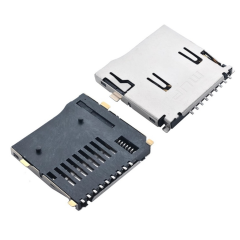 MUP مقبس بطاقة فلاش T بسعر منخفض وجودة عالية Micro SD، موصل ذاكرة PUSH 8PIN مع عمود لأجهزة السيارات