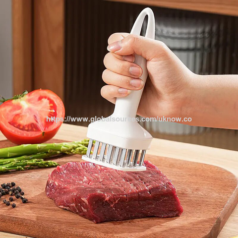 Amaciador de carne para bife e costeleta de porco, cabo de plástico com agulha, amaciador de carne manual de aço inoxidável, venda imperdível for sale at factory direct price