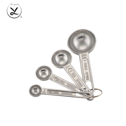 Conjunto de 4 colheres de medição em liga de alumínio para ferramentas de panificação de cozinha e colheres de medição de temperos para café e leite em pó. for sale at factory direct price