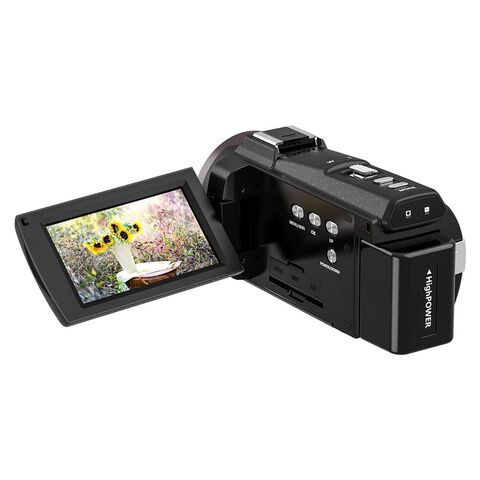 4K Wi-Fi Videokamera im Großhandel, unterstützt bis zu 48MP Aufnahme, 3-Zoll Touch-Flip-Screen, HDMI-Ausgang, geeignet für Videoaufnahmen.