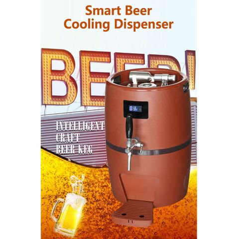 Dispensador de Cerveza Kegerator Portátil com Compressor, Formato de Barril de Cerveza de 10L