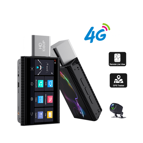 Caméra Embarquée 4G pour Voiture Full HD 1080P Android 8.1 WIFI GPS Double Objectif Enregistreur Vidéo