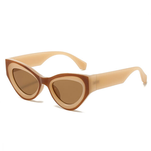 Modische Cat-Eye-Sonnenbrille mit Farbblockdesign, vielseitig einsetzbar für Damen und Herren - Neuheit