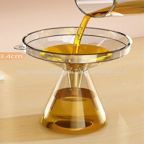 Funil transparente de qualidade alimentar para cozinha doméstica, dispensador de vinho, molho de soja, óleo de cozinha, embalagem de líquidos
