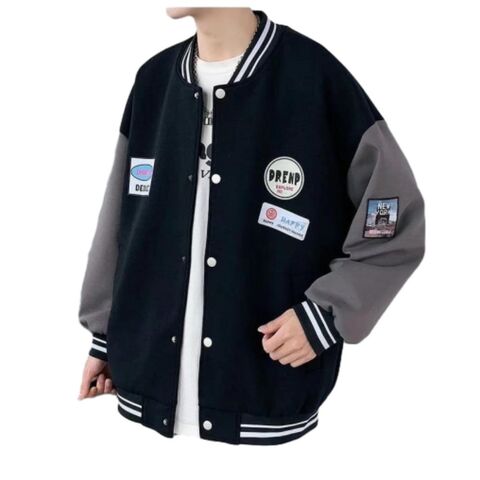 Herren Frühlingsjacke im Trend-Design mit Print, Baseballjacke, lässige Strickjacke, Top-Angebot for sale at factory direct price